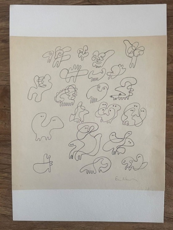 Image 1 of Unique line artwork by Ervin Neuhaus (1928-2012)