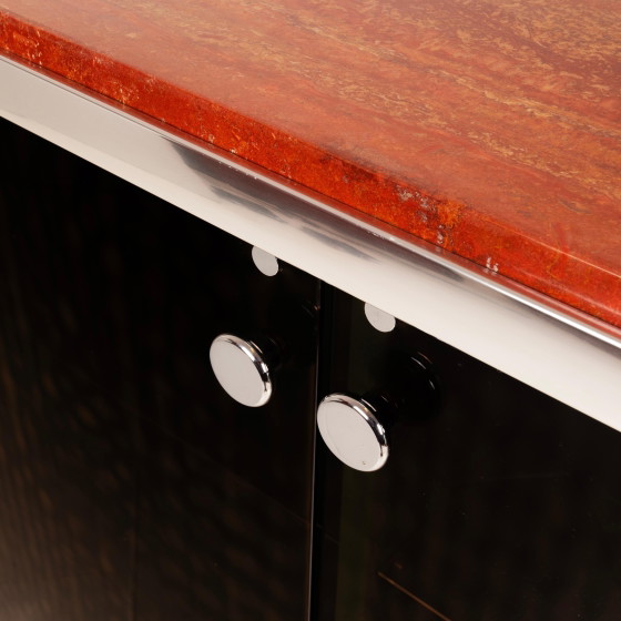Credenza Astro in marmo e pelle di Guido Faleschini per i4 Mariani 1979 – Credenze, Marble, Glass (photo 6 of 20)