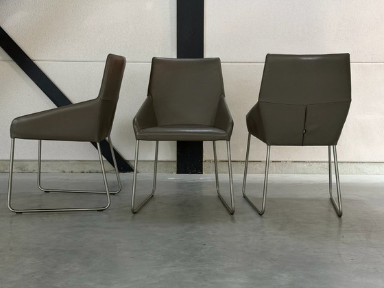 Set Design On Stock Vico - come nuovo – Sedie da pranzo, polished steel, Pelle (photo 4 of 12)