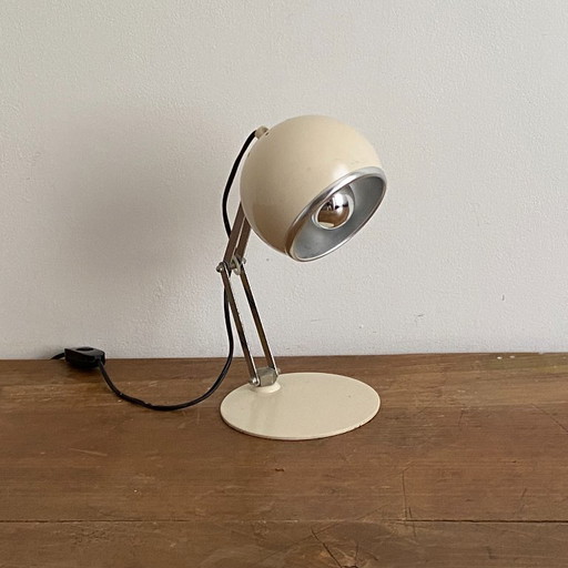 EYE BALL scharnierende lamp. 1970. Crème.