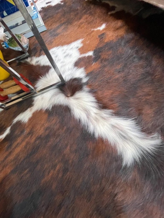 Image 1 of Authentiek driekleurig koeienhuid vloerkleed - XXL formaat