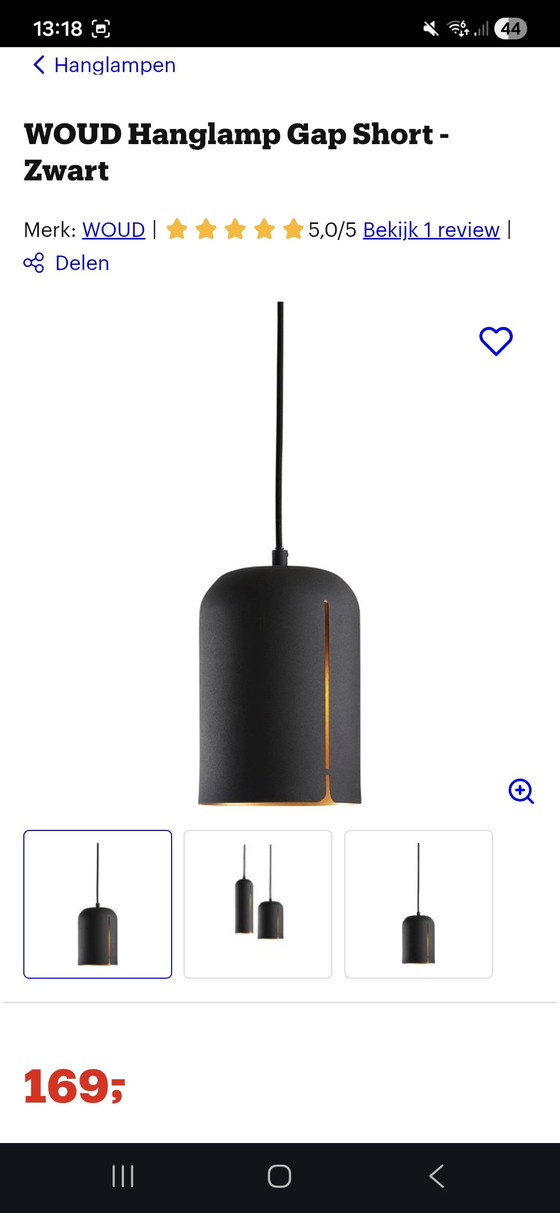 Image 1 of WOUD - Gap design lamp short en long