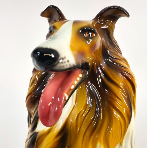 Image 1 of Figura de perro Collie de porcelana italiana, década de 1970, mediados de siglo.