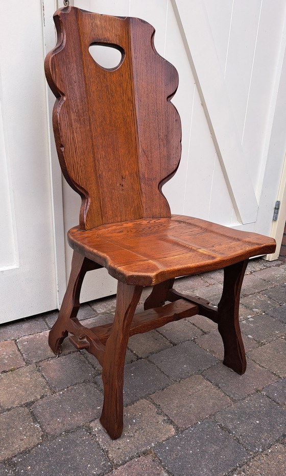 Image 1 of 4x Sedie brutaliste in rovere.