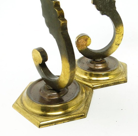 Vintage Eclectic Sconces, Poland, 1950s, Set of 2 – Wall lights, Brass (photo 6 of 9)