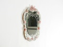 Lovely Italian mid-century wall mirror with a Murano glass frame and blossoms