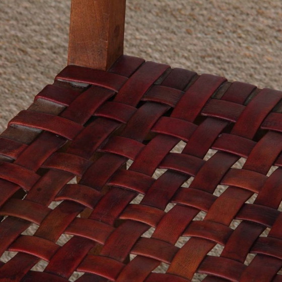 Image 1 of Ein Paar Brückenstühle aus den 1950er Jahren aus Holz und Leder