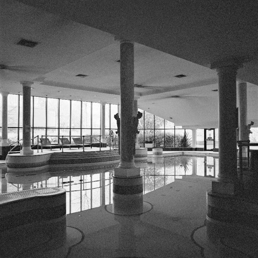 Piscina vuota — fotografia in bianco e nero incorniciata 40x40 cm
