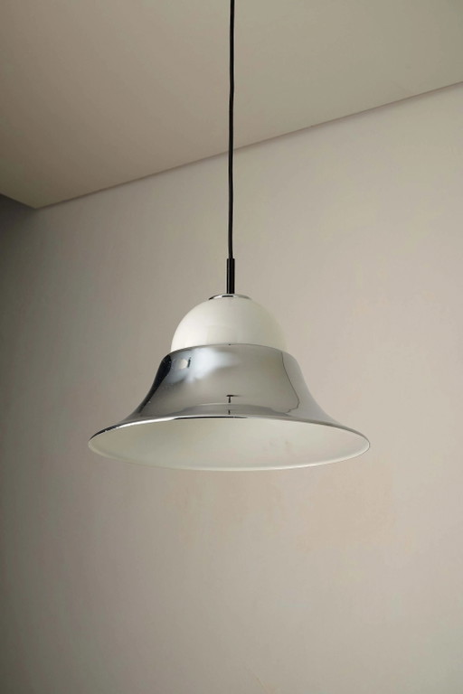 Lámpara Colgante Modelo 7563 de Cromo y Cristal Opalino de Cosack