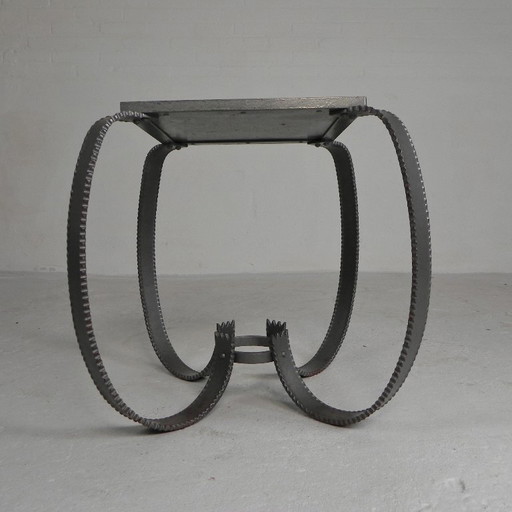 Table basse brutaliste, table carrelée avec 36 carreaux, années 1950