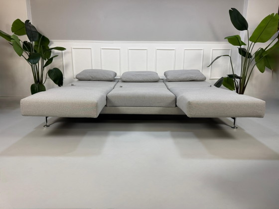 Image 1 of Brühl Moule Stoff Sofa Grau Schlaffunktion met Rollen 3 Sitzer