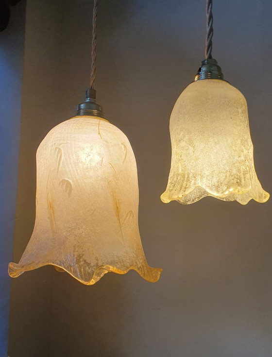 Image 1 of Set van 2 Vintage Murano hanglampen - Mid Century - Italy