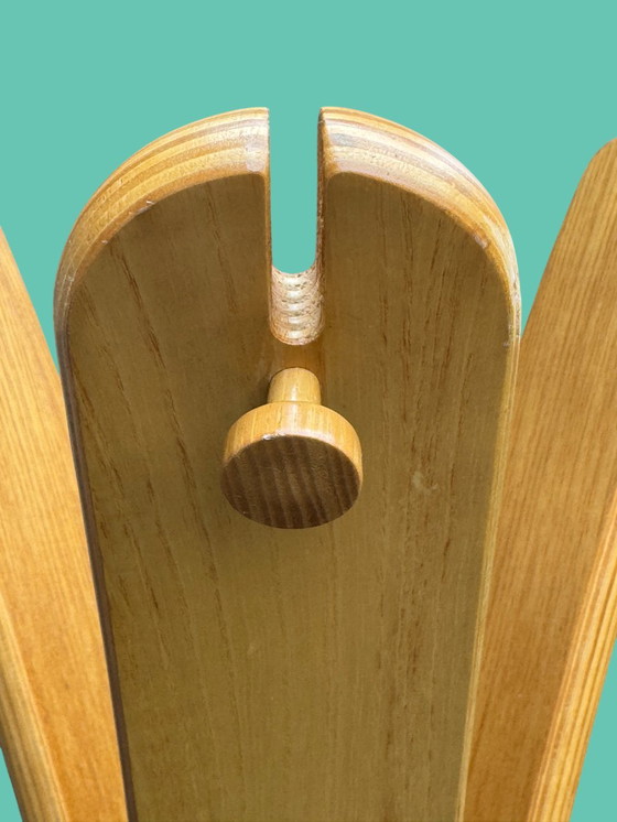 Image 1 of Italian design coat rack | 1970s | Sculptural multi-layered oak | Giancarlo Piretti style