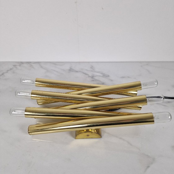 Image 1 of Italian Wall Lamp with Six Lights, in the Style of Gaetano Sciolari, circa 1970s