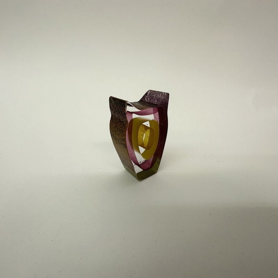 Image 1 of Mini sculpture vintage hibou "Night Eyes" par Bertill Vallien pour Kosta Boda, Suède