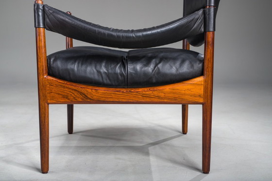Image 1 of Mid Century Moderne Deense Palisander fauteuils en salontafel van Kristian Vedel voor Sören Willadsen, jaren 1960, set van 3