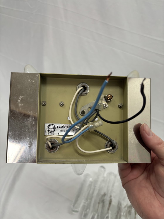 Image 1 of Vintage ice glass wall lamp Schalmei J.T Kalmar Austria 1960