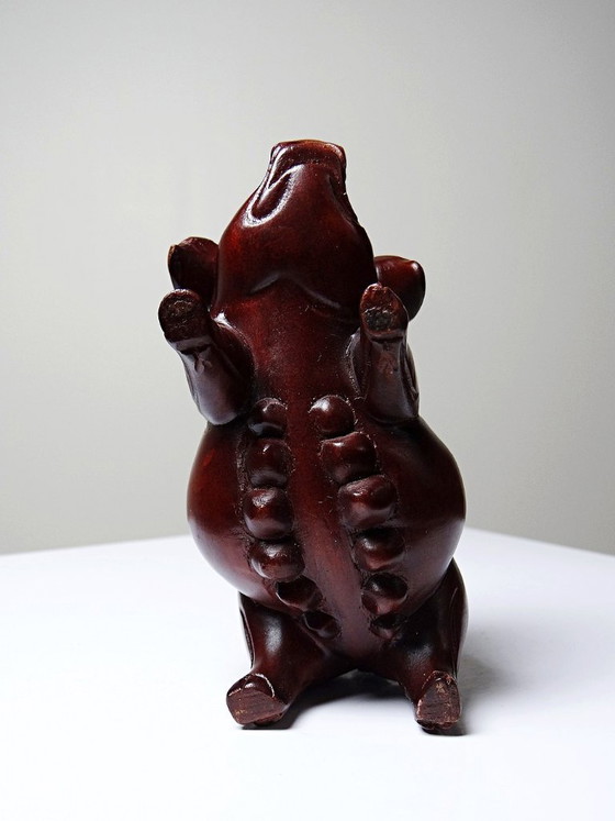 Image 1 of Small pig, sow, carved stained wood, vintage 20th-century Asian craftsmanship