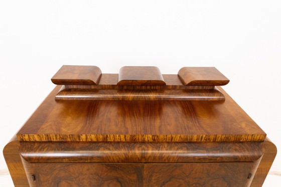 Image 1 of Vintage walnut chest of drawers, Poland, mid-20th century.