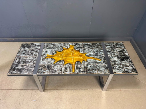 Mesa de centro de cerámica de Jean D'Asti, Francia, década de 1960. – salontafels, Ceramic, Metal