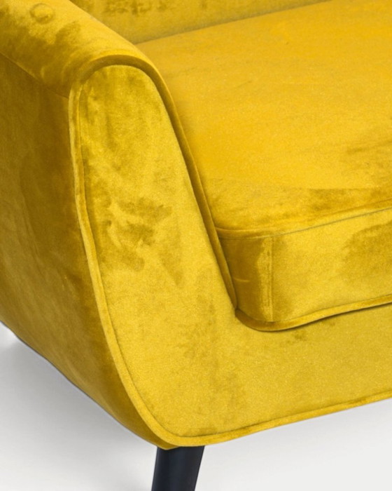 Woood Rocco sofa, yellow suede, 2-seater, 2 seaters, Velvet, Metal, Modern (photo 4 of 5)