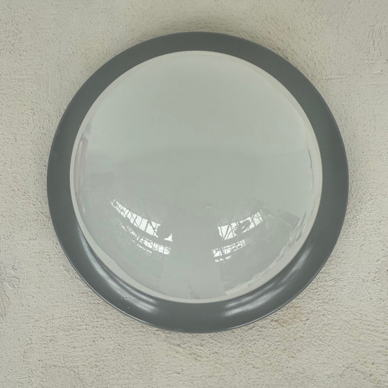 Image 1 of Lampada da soffitto/parete rotonda in metallo grigio anni '60/'70