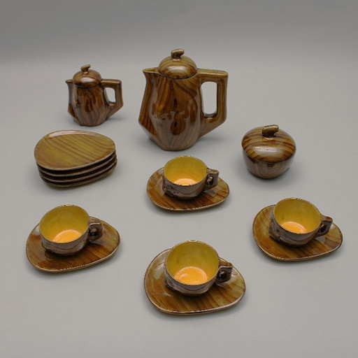 Eugène Grandjean - Vaisselle Faux Bois - Atelier Grandjean, Vallauris, France - années 1960 - marqué