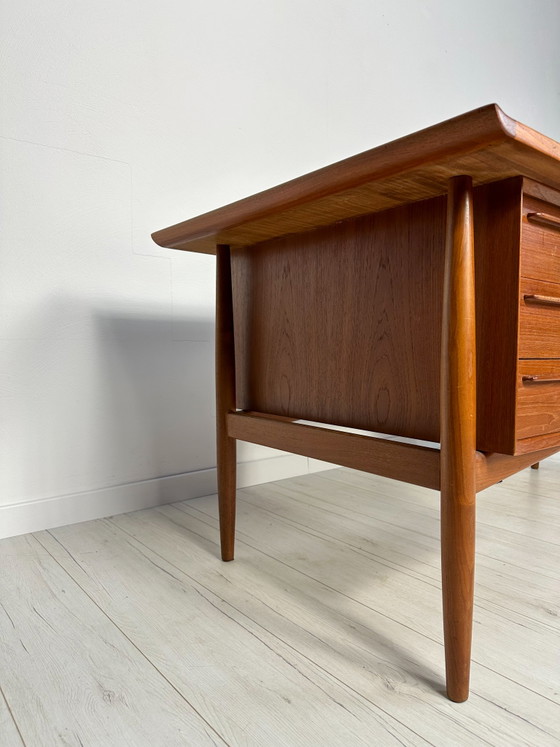 Image 1 of 1960S VINTAGE DANISH MID-CENTURY TEAK WRITING DESK BY ARNE VODDER FOR H.P. HANSEN