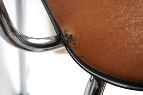 Image 1 of Vintage Nova chair in faux leather - 1970s, orange-brown