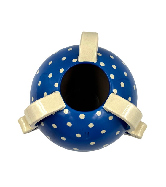 Image 1 of Art Deco blue ceramic vase, Rometti, Umbertide Italy 1930s