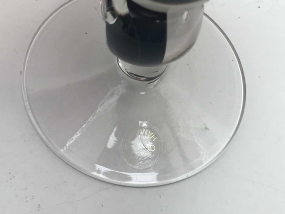 Image 1 of Portacandele vintage in vetro bordeaux: decorazioni da tavola fatte a mano in Francia