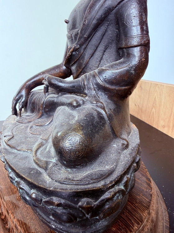 Shakyamuni Buddha Statue – Sculpture, Bronze, Wood (photo 8 of 8)