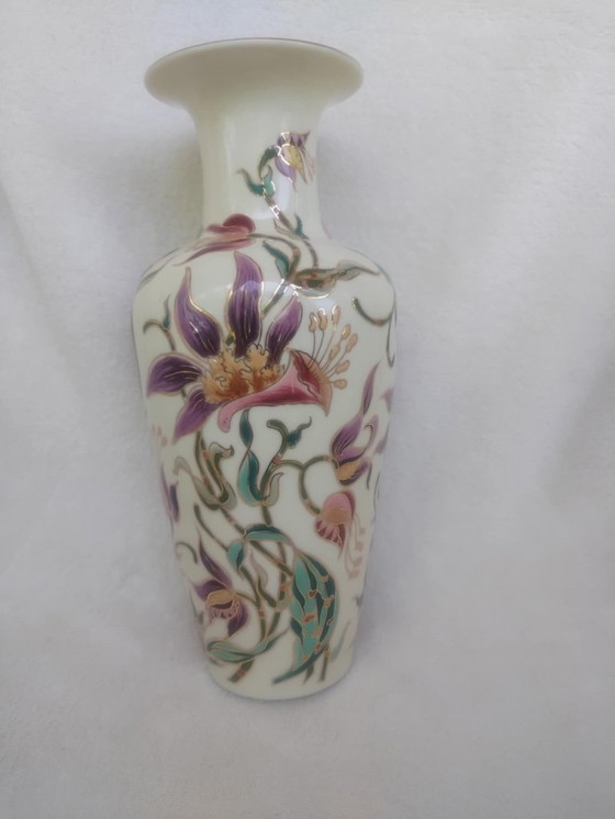 Image 1 of Vase à orchidées peint à la main Zsolnay