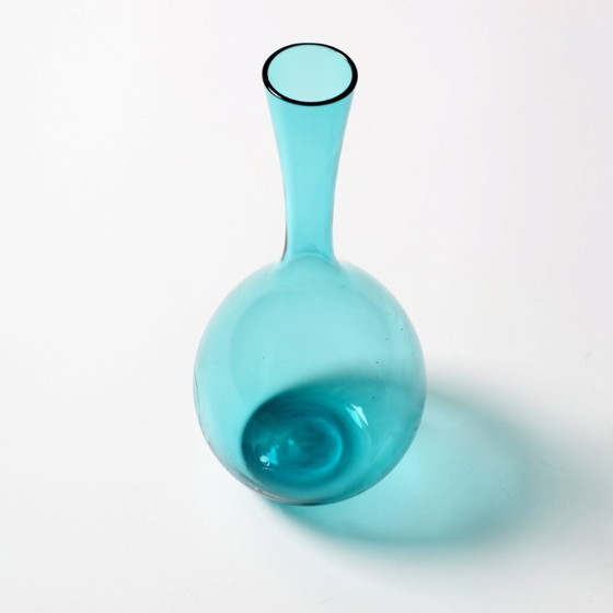 Image 1 of Vintage Mid-Century Light Blue Glass Vase by Arthur Persy / Gullaskruf / Sweden / 1950s