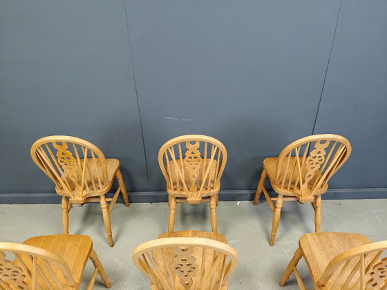 Image 1 of Ensemble de 6 chaises de salle à manger Ercol vintage, années 1950