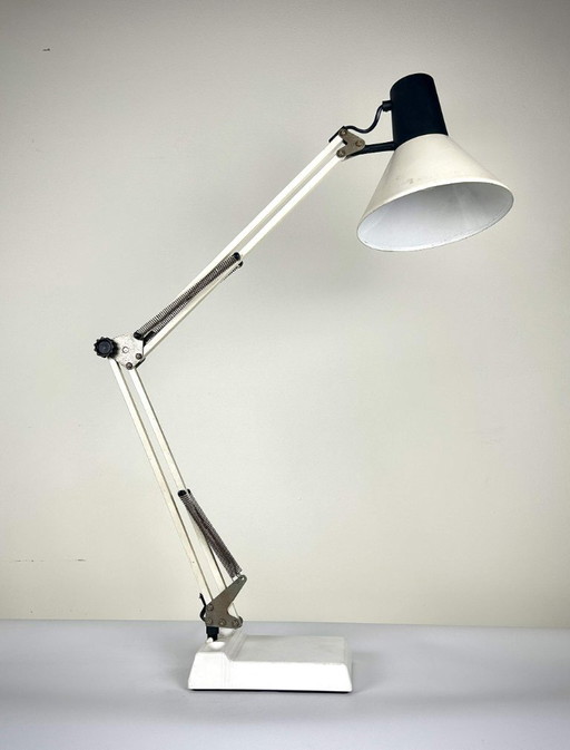 Vintage Massive Gelenk-Lampe im Pixar-Stil - weiß und schwarz