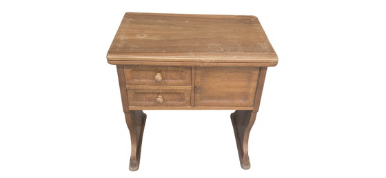 Image 1 of Vintage Space-Saving Wooden Book-Shaped Coffee Table with Drawers and Compartment