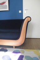 Sofá Molteni Primafila de Luca Meda – azul marino / roble – excelente estado
