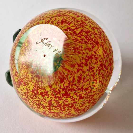 Image 1 of Johansfors Sweden - Solid "Astrakan" apple by Luigi Barbaro - Signed