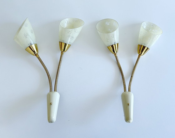 Image 1 of 2x Vintage Modular Wall Lamps, 1950s