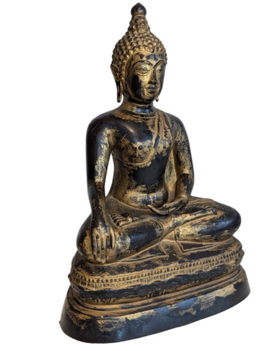 Bouddha en bronze doré de style Mandalay – Myanmar – Objets déco, Gold (photo 2 of 10)