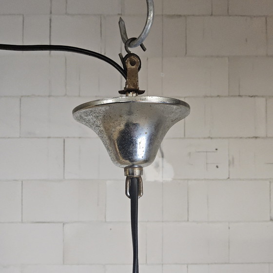 Image 1 of Vintage design Space-Age Paul Secon nylon draad hanglamp Sompex (70s) Spiderweb Swag lamp