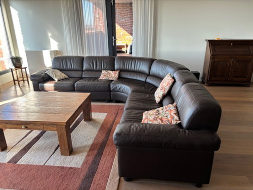 Leder hoekbankstel (meubelmaker Perida)