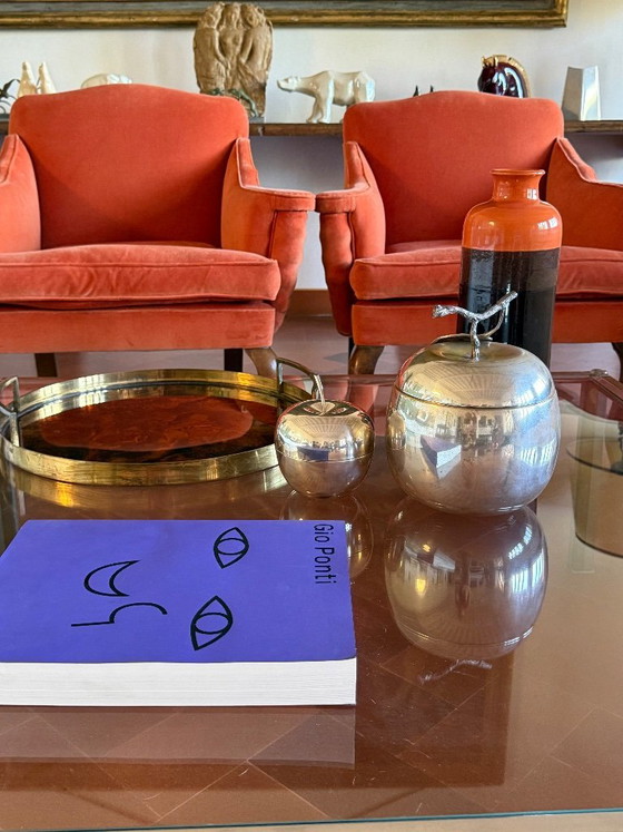 Boîte décorative moderne en forme de pomme plaquée argent, Christofle France années 1970 – Bols, Brass (photo 5 of 7)