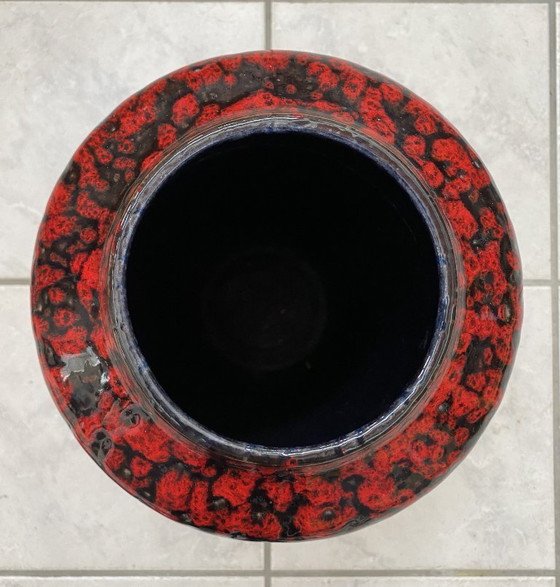Image 1 of Red and Black large vase by Scheurich model 517-45 west Germany