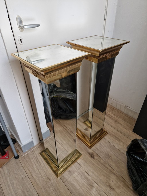 2x Vintage DeKnudt Spiegelsäule im Regency-Stil