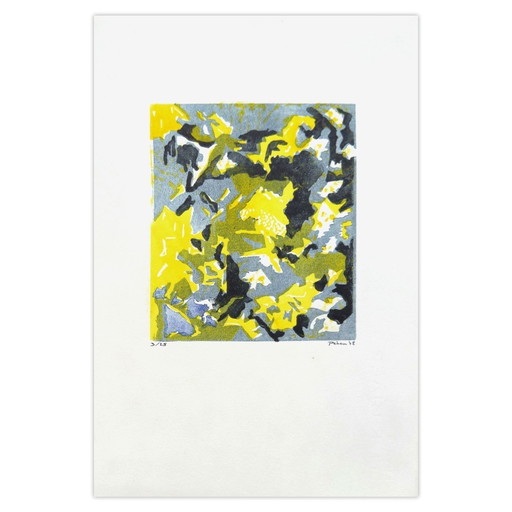 Monique PEHEM (BRETON-PROUTÉ) Signed Linocut Light Through the Foliage 1978 – lithos zeefdrukken, Paper (photo 2 of 5)