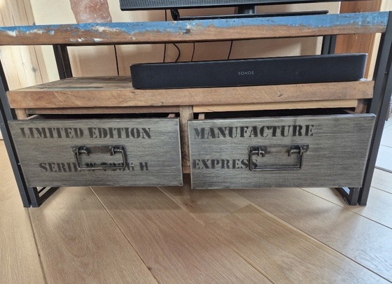 Image 1 of Industrieel TV-meubel sloophout & metaal Piet Hein Eek stijl