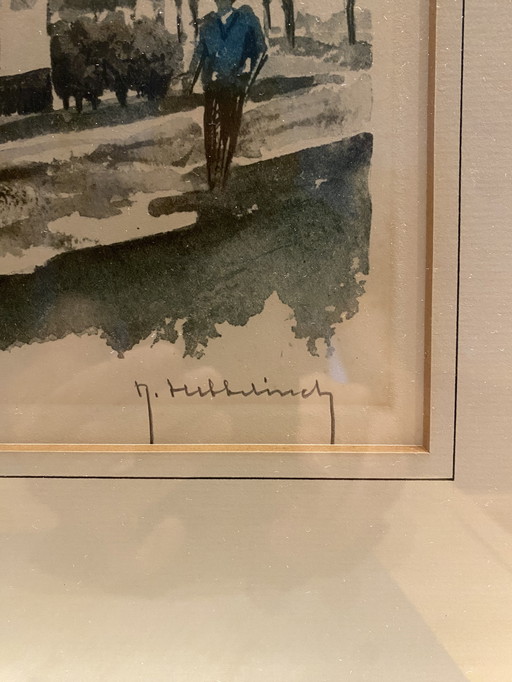 Roger Hebbelinck Radierung