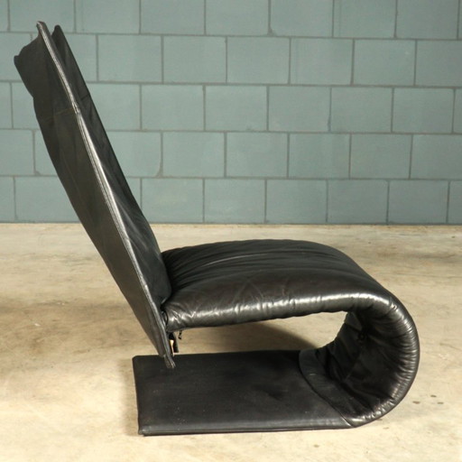 Fauteuil lounge vintage « Zen » – Claude Brisson – Ligne Roset – Années 1980 – Leather (photo 2 of 13)